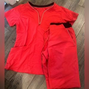 HH360 scrub set- pink shirt size S bottoms size XS